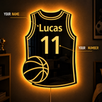 Basketball jersey mirror personalized with your name and number