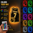 LED basketball mirror in multiple colors with remote control