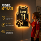 Acrylic basketball jersey mirror, safe for kids rooms